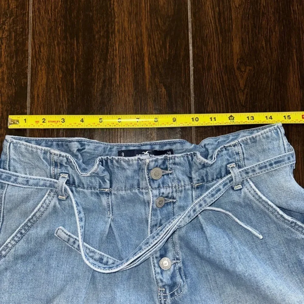 Abercrombie and Fitch/ Hollister Blue Jean Shorts with Paper-Bag Waist